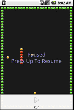 Android Snake贪吃蛇程序暂停