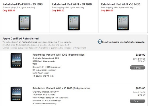 苹果低价出售iPad2翻新机